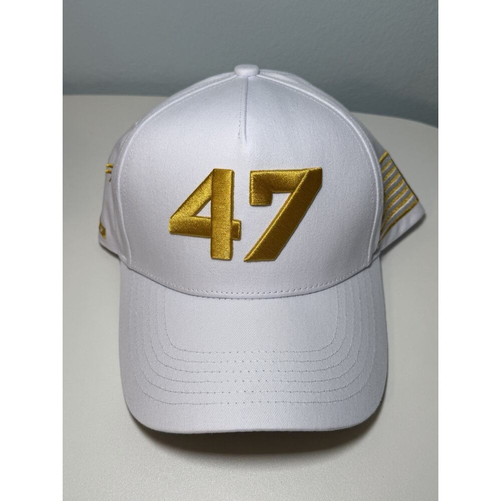 Official Trump Turning Point USA 47 Snapback Hat Charlie Kirk White & Gold NEW!
